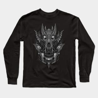 Skull red eyes 2 black and white Long Sleeve T-Shirt